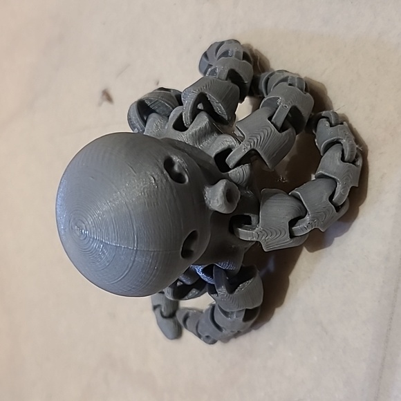 Gray 3D Printed Octopus - Picture 5 of 6